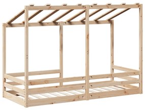 tömör fenyőfa gyerekágy tetővel 90 x 190 cm