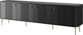 Vesper 4D TV-szekrény 187 cm - fekete / arany lábak