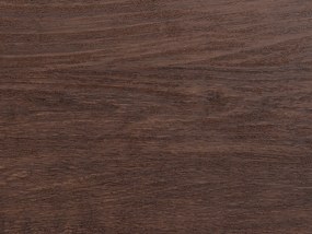 Egyedi Sötét Fa Asztal Fekete Lábazattal 140 x 80 cm BRAVO Beliani