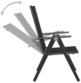 5 részes fekete alumínium kerti étkezőgarnitúra