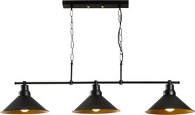 Sivani MR-835 fekete fém függőlámpa, 108 x 24 cm, 3 izzós