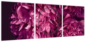 Kép - Csokor pünkösdi rózsa (órával) (90x30 cm)