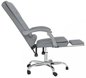 vidaXL világosszürke szövet dönthető irodai masszázsfotel