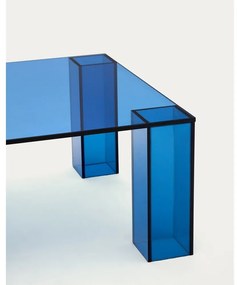 Kék üveg dohányzóasztal 60x140 cm Adularia – Kave Home