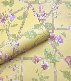Holden Decor Imaginarium 3 Trailing Floral Trellis okkersárga rácsos papír tapéta – 14201