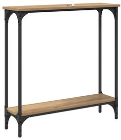vidaXL Konzolasztal polcokkal Artisan tölgy 75 x 22,5 x 75 cm Faanyag