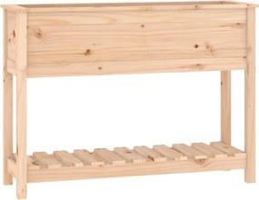 vidaXL tömör fenyőfa növénytartó polccal 111,5x34,5x81 cm