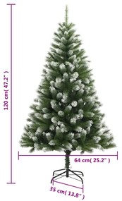 csuklópántos műkarácsonyfa hóval 120 cm