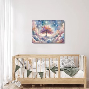 Üveg kép – Életfa a felhőkben (70x50 cm)
