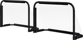 HOMCOM Foci Kapu 2 Darabos Készlet Összecsukható Foci Kapuk Fém Vázon Gyerekeknek és Felnőtteknek, Kert, 90 x 36 x 60 cm, Fekete | Aosom