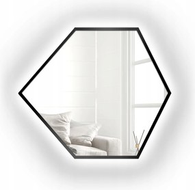 Geometriai tükör fekete Mdf keretben, Geome Led háttérvilágítással 90x77