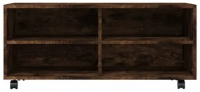 füstös tölgy színű szerelt fa TV-szekrény görgőkkel 90x35x35 cm