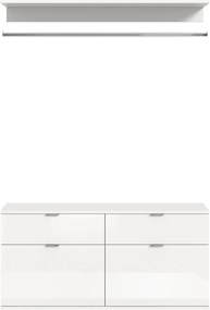 Project X széles 2 ajtós komód fali polccal és akasztóval