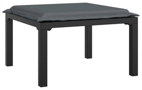 8 részes fekete-szürke polyrattan kerti társalgógarnitúra