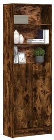 füstös tölgy szerelt fa magasszekrény LED-ekkel 69x32,5x200 cm