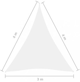 fehér háromszögű oxford-szövet napvitorla 3 x 4 x 4 m
