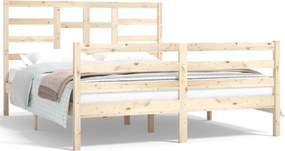 vidaXL King Size tömör fa ágykeret 150 x 200 cm