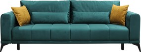 Szétnyitható kanapé, smaragd/mustárszín, GRACE BIG SOFA