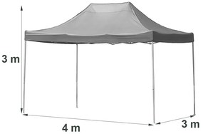 Összecsukható kerti pavilon 3x4 m