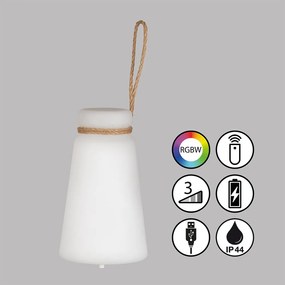 Fehér-barna LED asztali lámpa (magasság 20 cm) Bruno – Fischer &amp; Honsel