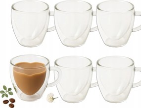 Bergman dupla üveges szív thermo pohár szett 250ml 6 db-os