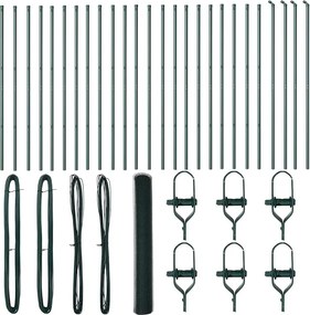 vidaXL Kerítésoszlop Zöld 50 x 1,4 m (13 mm háló) Acél és PVC