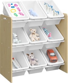 Rendszerező/játéktároló polc, természetes/fehér, BOIS