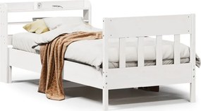 vidaXL fehér tömör fenyőfa ágy matrac nélkül 100 x 200 cm