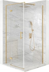 Zuhanykabin 70x70cm billenő ajtó arany Esg üveg 6mm bevonat