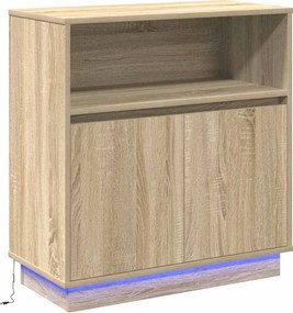 vidaXL LED tálaló Sonoma tölgy 71 x 34,5 x 75 cm Faanyag