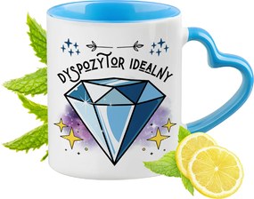 Diszpécsernek Kék Bögre Szív Alakú Füllel Ajándék