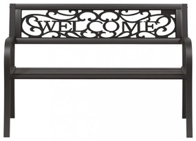 fekete acél kerti pad 125 cm