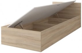 Egyszemélyes ágy 90 cm Oleg III (fehér + szonoma tölgy) (tárolóhellyel). 1071615