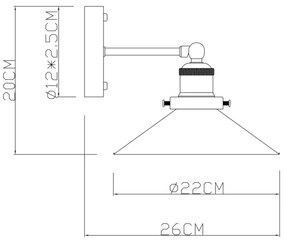 Globo 15053W - Fali lámpa LENIUS 1xE27/60W/230V