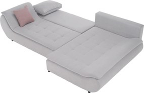 Ülőgarnitúra, világosszürke/púderrózsaszín, szövet, jobbos, BRATO