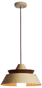 Fa csillár zsinóron 1xE27/60W/230V Ø 33 cm tömörfa/tölgy/dió/kaucsukfa