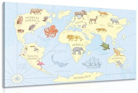 Kép világ térkép álatokkal