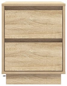 Éjjeli Szekrények LED Fényekkel 2 db Sonoma Tölgy 39x34.5x50 cm