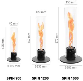 Spin 1500 Black - asztali biokandalló ezüst - Höfats