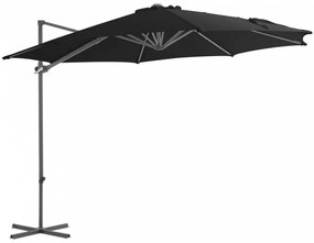 Fekete konzolos napernyő acélrúddal 300 cm