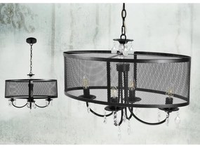 BRESSO láncos csillár 4xE14/12W/230V fekete