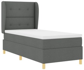 Box Tavas Ágy Matrac Sötétszürke 100x200 cm Szövet