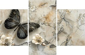 Kép - Márvány háttér pillangókkal (90x60 cm)