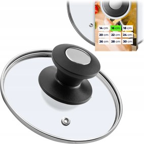 Fedő 16cm Üveg Serpenyő Fedő Edény