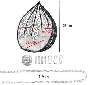 Havanna Easy függőfotel fehér rögzítő készlettel