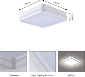 Brilagi - LED kültéri lámpatest BENE LED/24W/230V 26x26 cm fehér IP54
