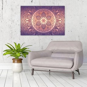 Kép - Mandala lila színátmeneten (90x60 cm)