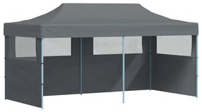 vidaXL antracitszürke összecsukható rendezvénysátor oldalfalakkal 3x6m