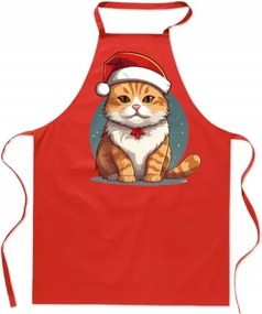 Konyhai kötény Vörös cica karácsonyi cica ajándék