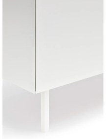 Fehér-natúr színű alacsony komód tölgyfa dekorral 165x78 cm Arista – Teulat